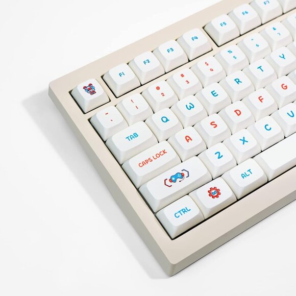 123 Keys White Keycaps XDA Profile PBT Keyboard Keycaps Full Set New - Picture 1 of 12